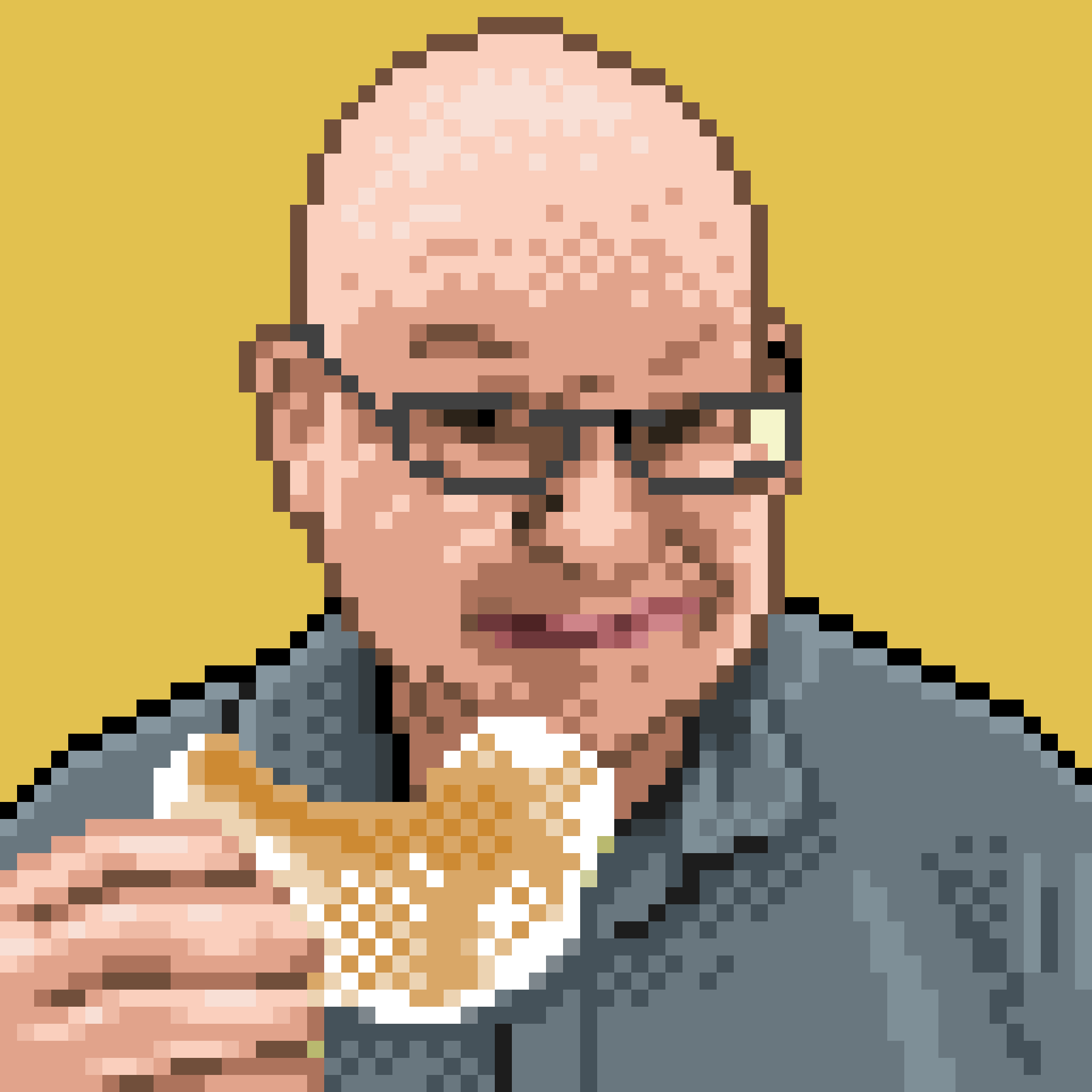 Steve eating a beignet as pixel art created by The Icon Factory (https://iconfactory.com)